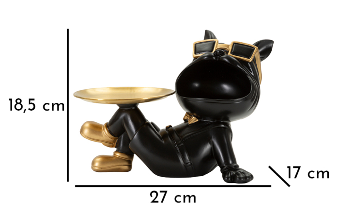 Figurina Caine cu tava, 27x17x18,5 cm (tava ø 14 cm) [7]