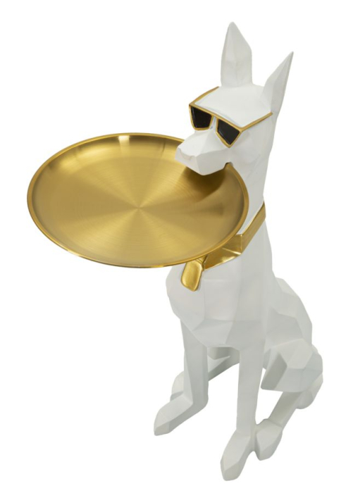 Figurina Caine cu tava, cm 27x51x74 (tava cm ø 30) [5]