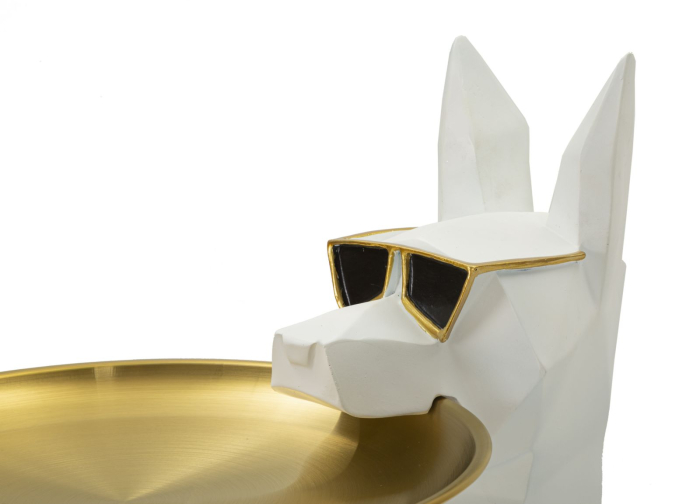 Figurina Caine cu tava, cm 27x51x74 (tava cm ø 30) [6]