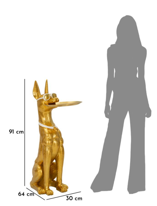 Figurina Caine cu tava, cm 30x64x91 (tava cm ø 30) [10]
