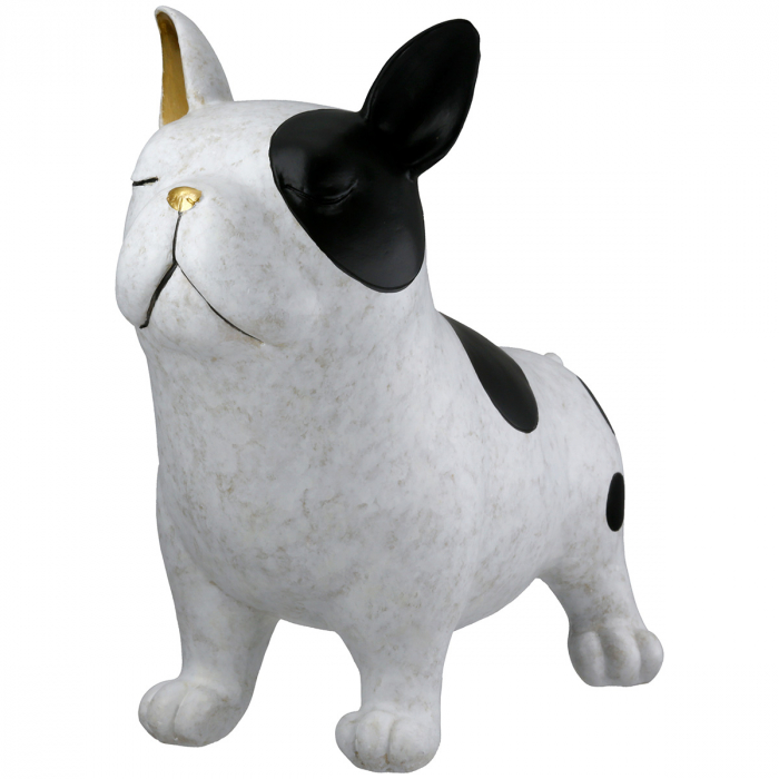 Figurină, Câine, punctat, Rășină sintetică, alb, PU 2, 2 asortate, L. 10 cm, L. 27 cm, H 21 cm [3]