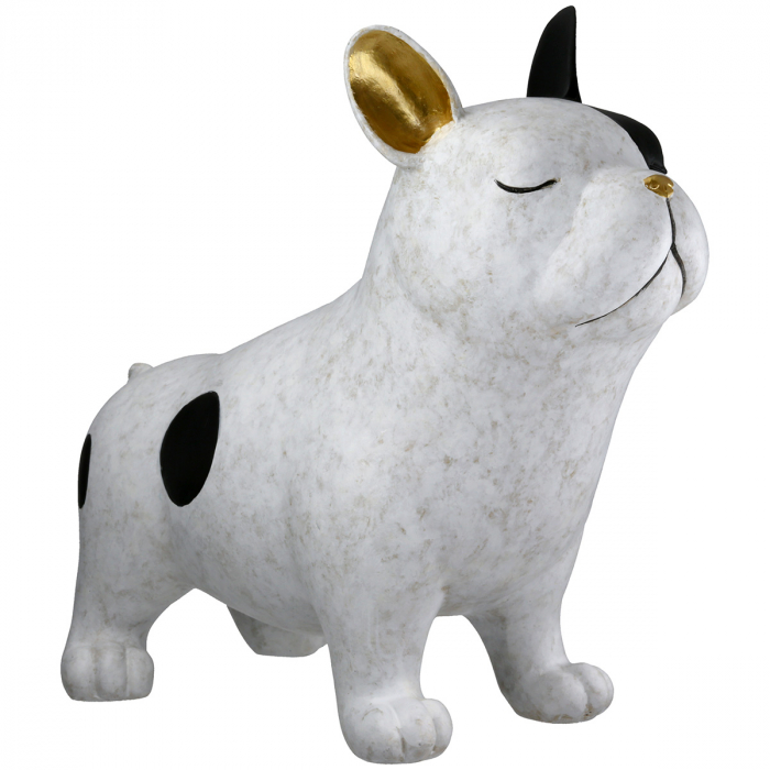 Figurină, Câine, punctat, Rășină sintetică, alb, PU 2, 2 asortate, L. 10 cm, L. 27 cm, H 21 cm [4]