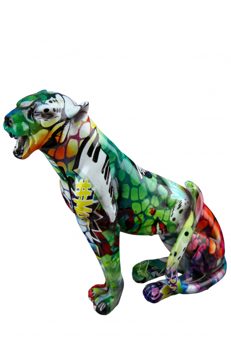 Figurina Cheetah Street Art, Rasina, Multicolor, 20x20x6 cm [5]