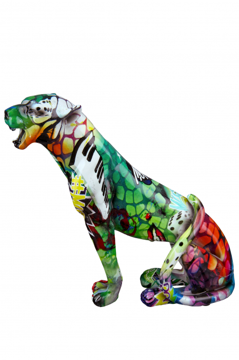 Figurina Cheetah Street Art, Rasina, Multicolor, 20x20x6 cm [3]