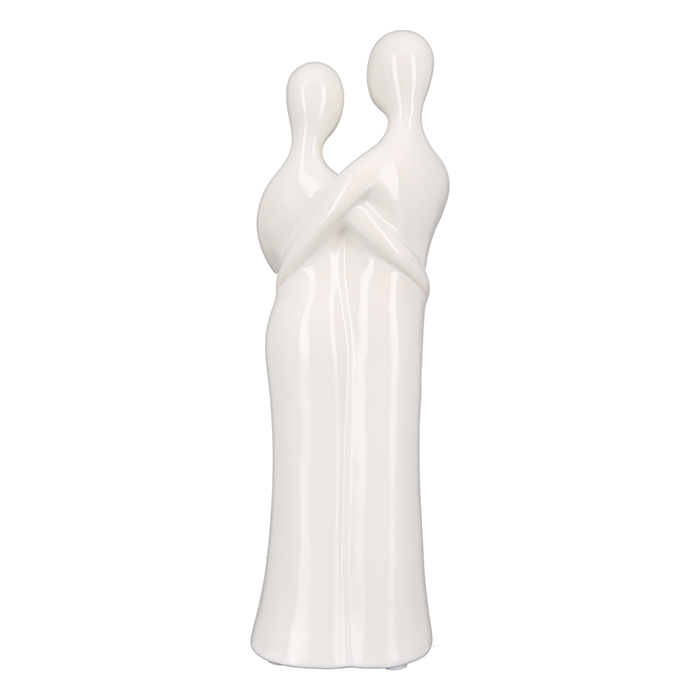 Figurina Couple, ceramica, alb/argintiu, 25 cm [3]