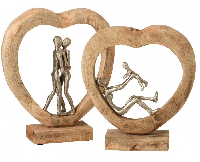 Figurina Couple, Lemn, Natural, 29x9x35 cm [2]