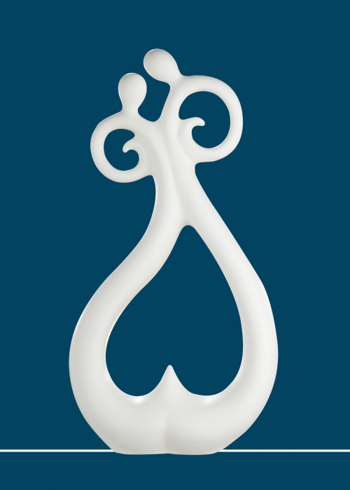 Figurina Couple Together, ceramica, crem, 22x9.5x42 cm [2]