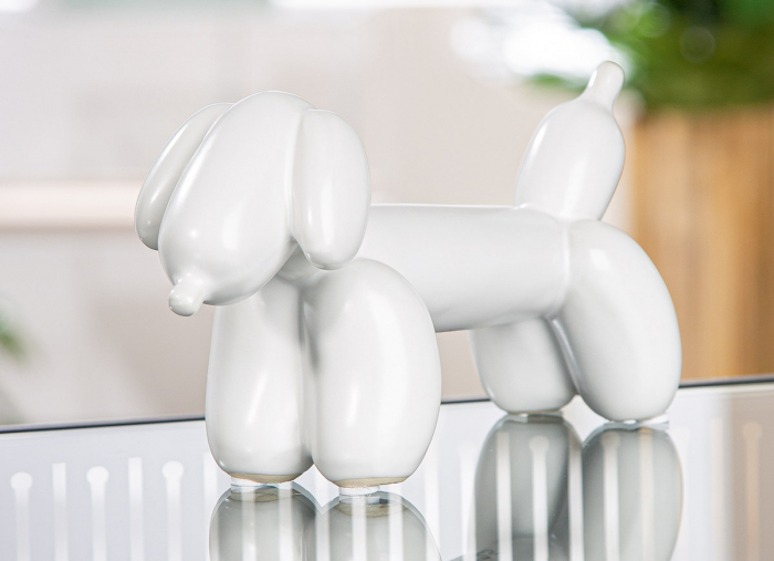 Figurină, Dachshund, Dachshund balloon dog, Balon câine, Ceramica, alb, PU 2, L. 10 cm, L. 20,5 cm, H. 10 cm [3]