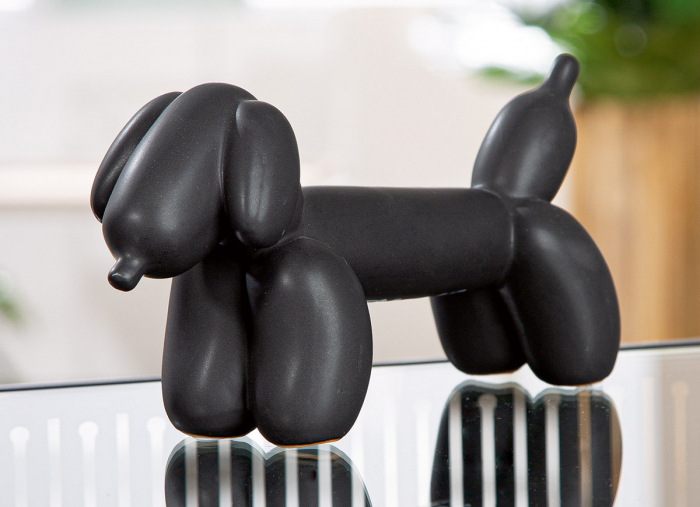 Figurină, Dachshund, Dachshund balloon dog, Balon câine, Ceramica, negru, PU 2, L. 10 cm, L. 20,5 cm, H. 10 cm [3]