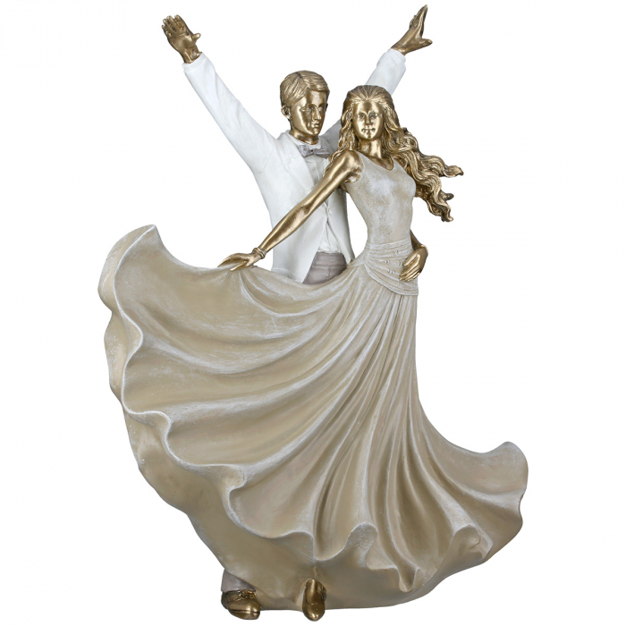 Figurină, Dansatoare, Rășină sintetică, aurie, PU 1, L. 11 cm, L. 26 cm, H 34 cm [3]