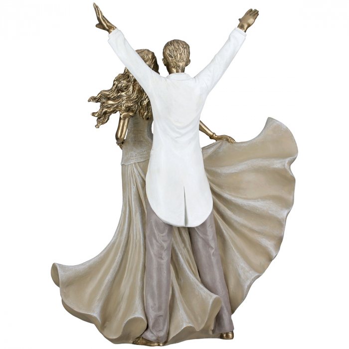 Figurină, Dansatoare, Rășină sintetică, aurie, PU 1, L. 11 cm, L. 26 cm, H 34 cm [4]