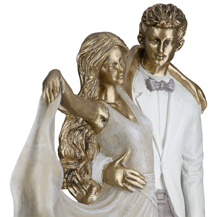 Figurină, Dansatoare, Rășină sintetică, aurie, PU 1, L. 11 cm, L. 27 cm, H 30 cm [5]