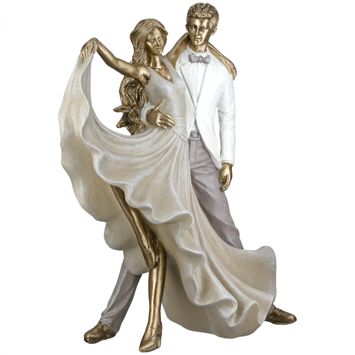 Figurină, Dansatoare, Rășină sintetică, aurie, PU 1, L. 11 cm, L. 27 cm, H 30 cm [3]