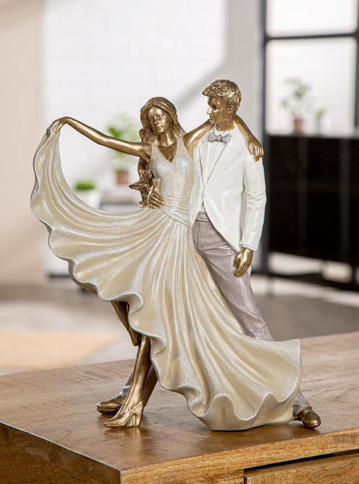 Figurină, Dansatoare, Rășină sintetică, aurie, PU 1, L. 11 cm, L. 27 cm, H 30 cm [6]