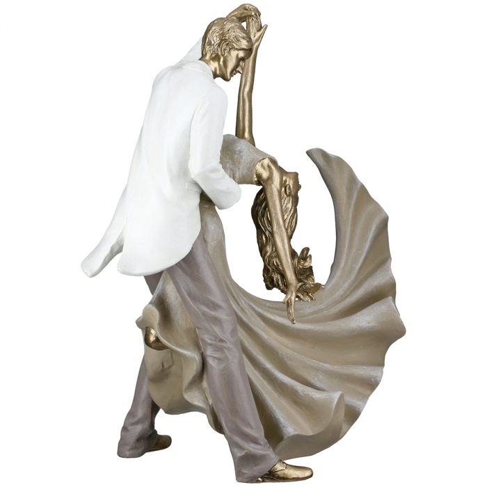 Figurină, Dansatoare, Rășină sintetică, aurie, PU 1, L. 14 cm, L. 29 cm, H 28 cm [3]