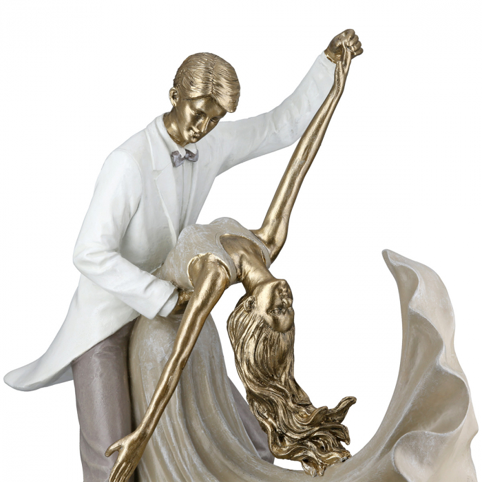 Figurină, Dansatoare, Rășină sintetică, aurie, PU 1, L. 14 cm, L. 29 cm, H 28 cm [4]