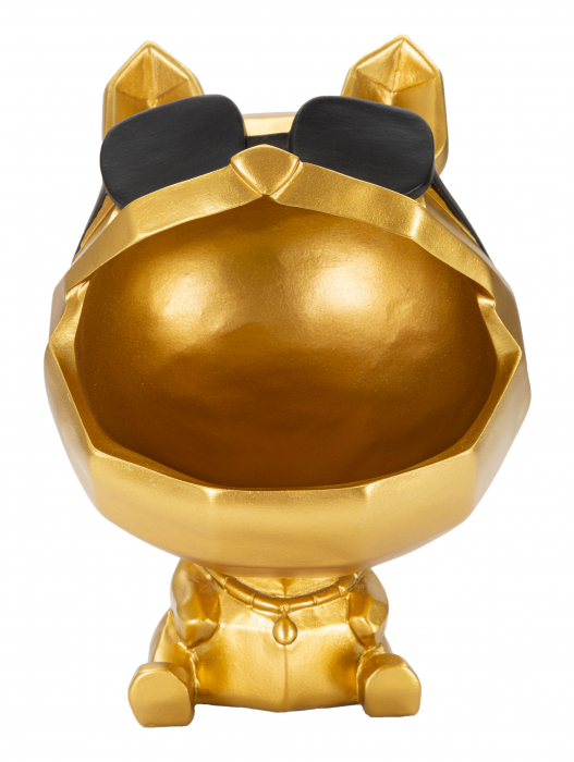 Figurina Dog, Rasina, Auriu/Negru, 23.5x17x17 cm [8]