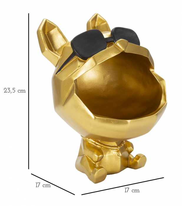 Figurina Dog, Rasina, Auriu/Negru, 23.5x17x17 cm [2]