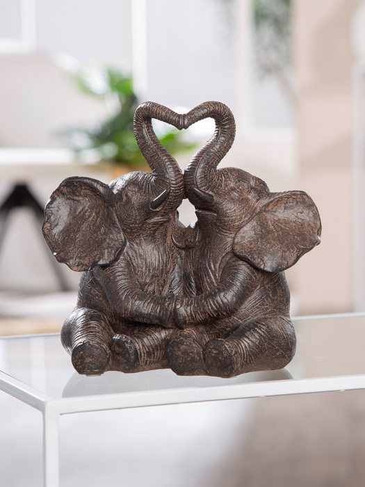 Figurină, Elefant, Tarangire, Polirășină, maro, PU 3, L. 18 cm, L. 18 cm, H. 12 cm [4]