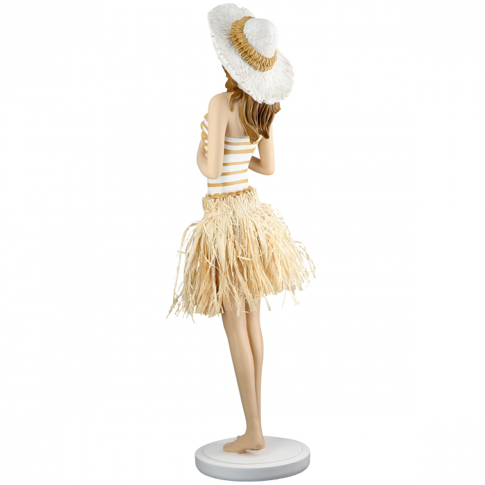 Figurină, Femeie, cu dungi, Rășină sintetică, crem, alb, PU 1, L. 15 cm, L. 18 cm, H 59 cm [4]