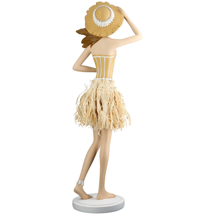 Figurină, Femeie, cu dungi, Rășină sintetică, crem, alb, PU 1, L. 15 cm, L. 19 cm, H 59 cm [4]