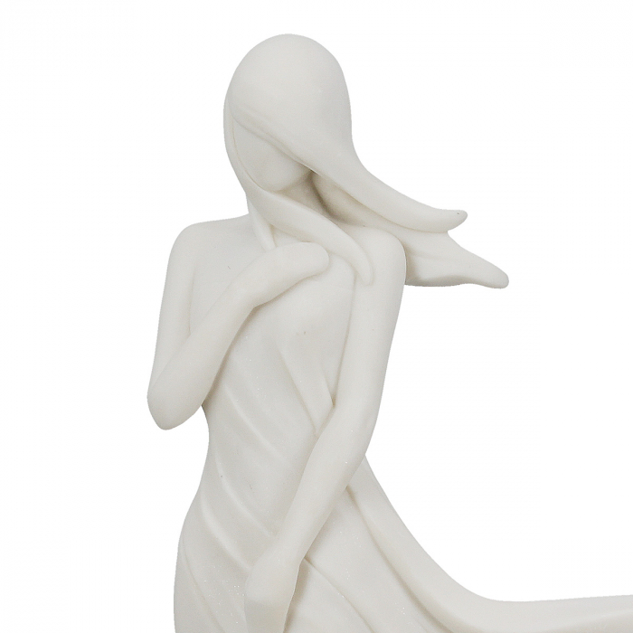 Figurină, Femeie, Fata în vânt, Polirășină, alb, PU 2, L. 115 cm, L. 26 cm, H. 7 cm [3]