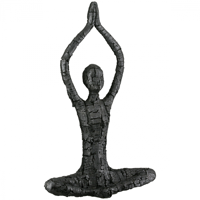 Figurină, Femeie, Motiv yoga, Rășină sintetică, negru, PU 3, Asortat de 3 ori, L. 11 cm, L. 17 cm, H 39 cm [2]