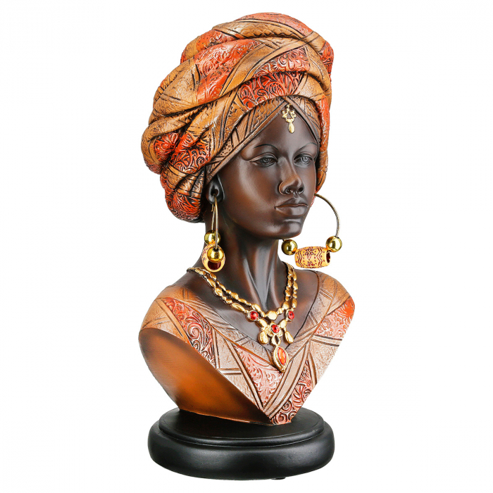 Figurină, Femeie, Namibian, Polirășină, maro, PU 2, L. 11 cm, L. 15 cm, H. 27 cm [2]