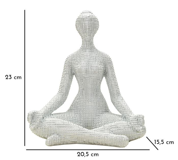 Figurina, Femeie yoga argintie 20,5x15,5x23 cm [7]