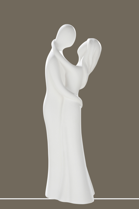 Figurina Francis Figure the hug , ceramica, crem, 10x11x30 cm [2]