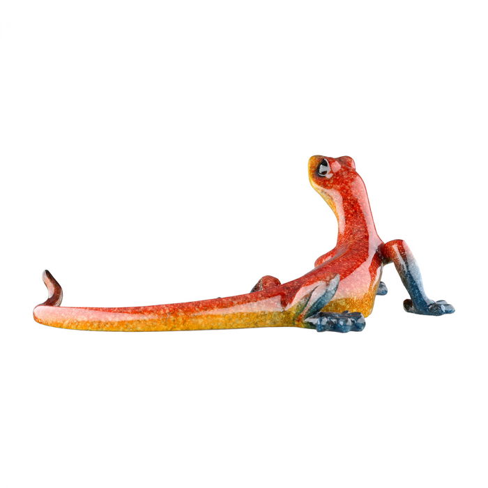 Figurină, Gecko, Emmanuel, Polyresin, roșu, galben, PU 4, 2 buc. asortate, L. 25 cm, H. 8 cm [4]