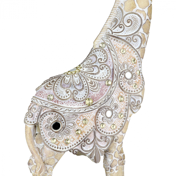 Figurină, Girafă, Motiv oglindă, oriental, Rășină sintetică, maro, PU 2, L. 6 cm, L. 13 cm, H 36 cm [4]