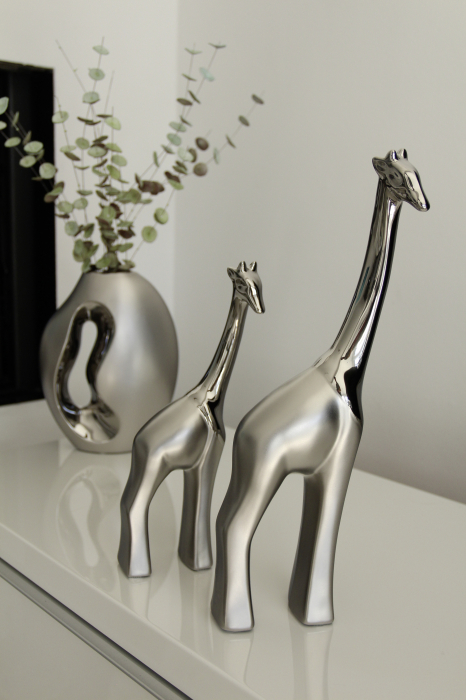 Figurina Giraffe Mattello, ceramica, argintiu, 10x5.5x26 cm [2]