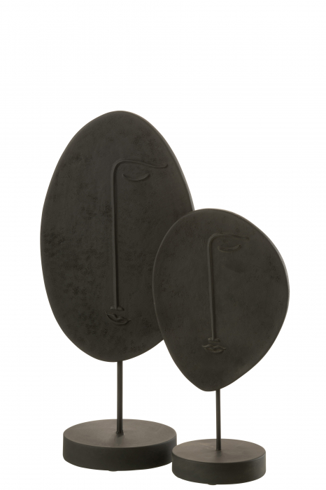 Figurina Head Flat On Stand, Rasina, Negru, 21x15x46 cm [2]