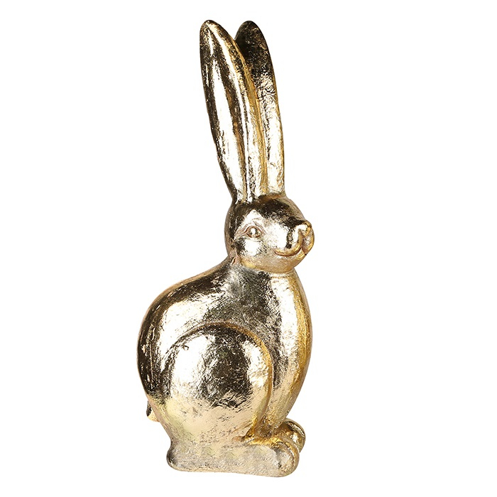Set 2 figurine Rabbit, Compozit, Auriu, 15x19x50 cm [2]