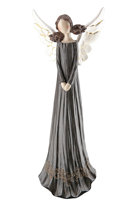 Figurina, ingeri, „Elodi”, Rasina sintetica, maro, PU 2, 2 asortate, L. 9 cm, L. 15 cm, H 37 cm [3]