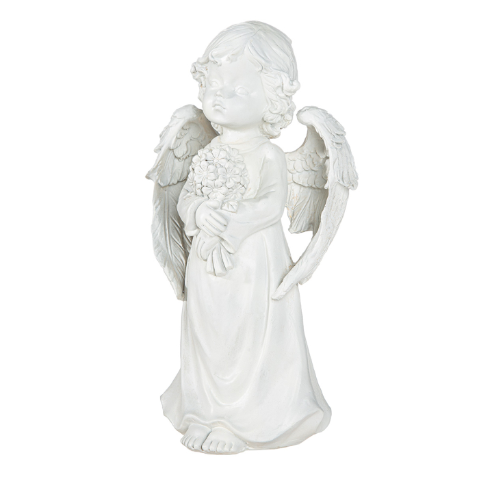 Figurina, ingeri, „Malaika”, Poly, alb, PU 2, L. 11 cm, l. 18 cm, H 32 cm [3]