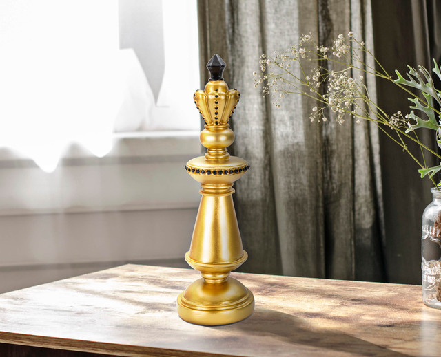 Figurina King, Rasina, Auriu/Negru, 32.5x11x11 cm [6]