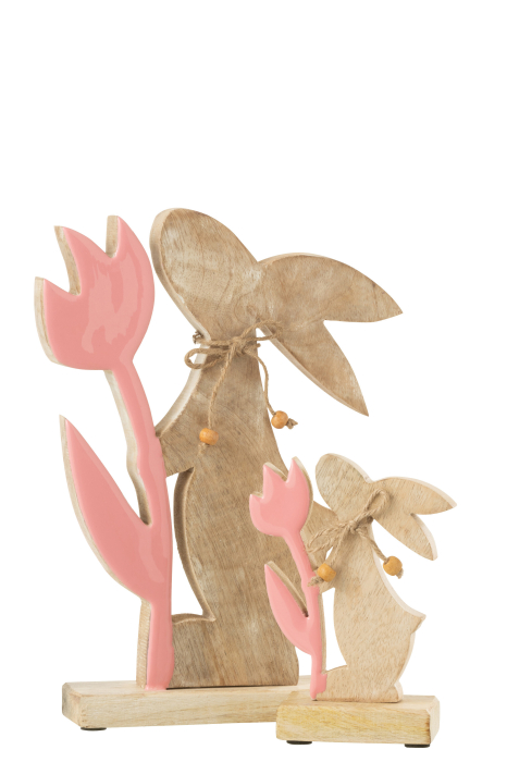 Figurina, Lemn, Roz, 27x20x5 [3]