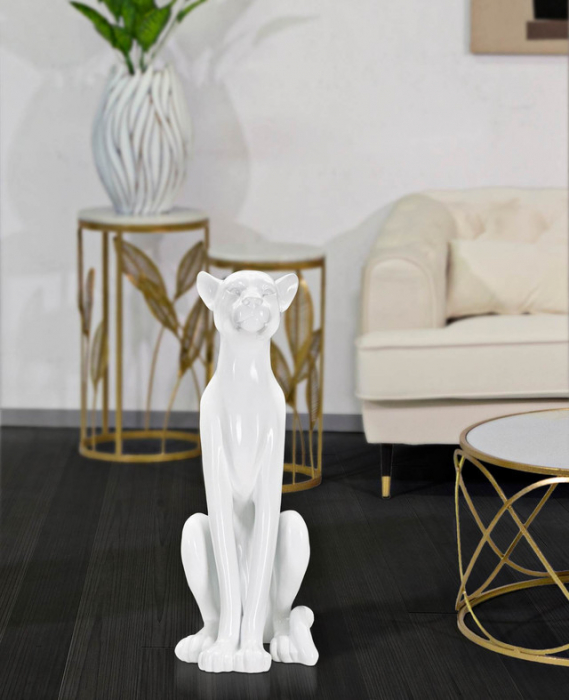 Figurina Leopard, Rasina, Alb, 74x27x38 cm [8]