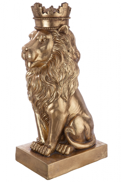 Figurina Lion, Compozit, Auriu, 25x70x37 cm [2]