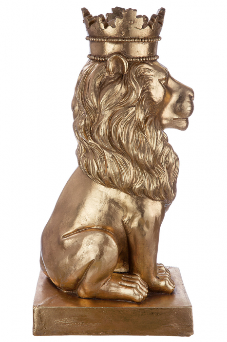 Figurina Lion, Compozit, Auriu, 25x70x37 cm [4]