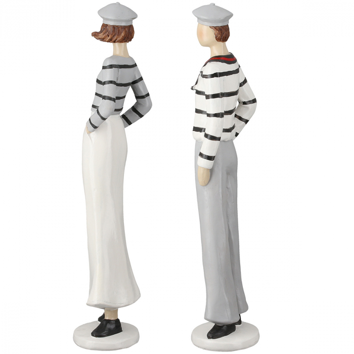 Figurină, Matrose, cu dungi, Rășină sintetică, crem, gri, PU 4, 2 asortate, L. 7 cm, l. 7 cm, H 30 cm [2]