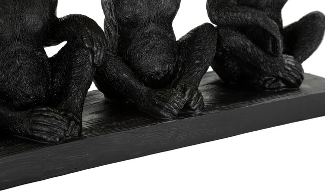 Figurina Monkey, Rasina, Negru/Auriu, 20x43x15.7 cm [6]