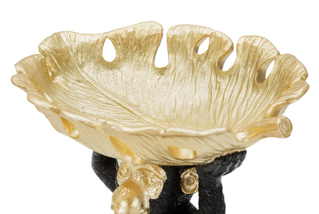 Figurina Monkey, Rasina, Negru/Auriu, 24x25.2x21 cm [5]