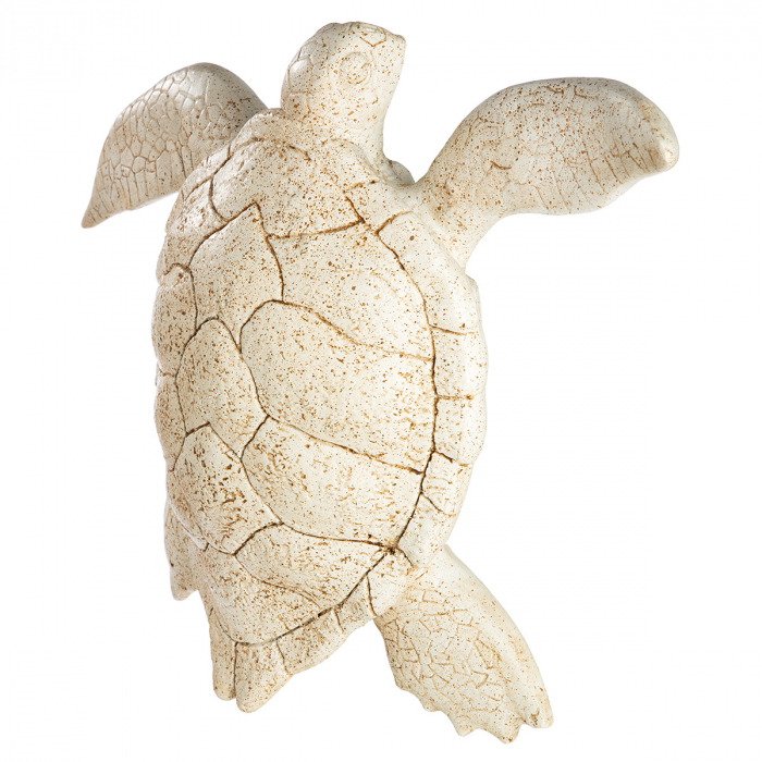 Figurină, Obiect de perete, broască țestoasă, Rășină sintetică, alb, PU 2, L. 28 cm, l. 33 cm, H 9 cm [3]