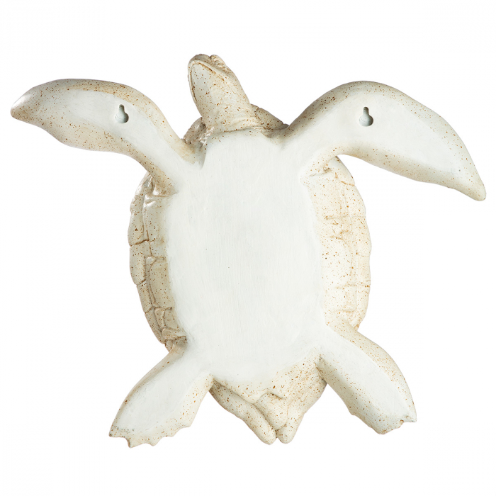 Figurină, Obiect de perete, broască țestoasă, Rășină sintetică, alb, PU 2, L. 28 cm, l. 33 cm, H 9 cm [2]