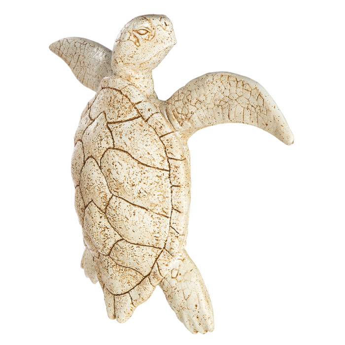 Figurină, Obiect de perete, broască țestoasă, Rășină sintetică, alb, PU 3, L. 19 cm, L. 23 cm, H 5 cm [4]