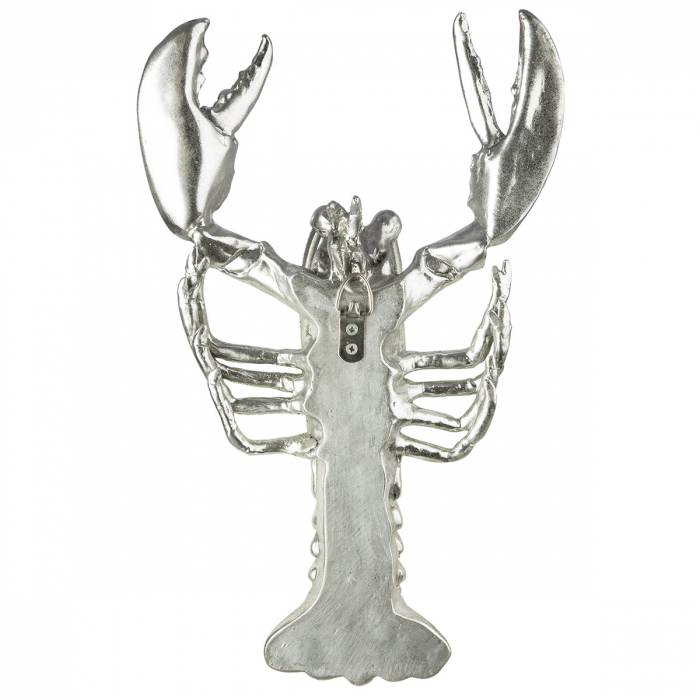 Figurină, Obiect de perete, Homar, Rășină sintetică, argintie, PU 1, L. 9 cm, L. 25 cm, H 42 cm [3]