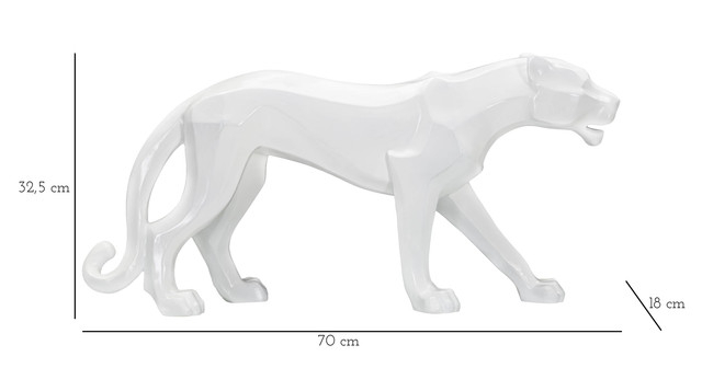 Figurina Panther, Rasina, Alb, 32.5x70x18 cm [9]